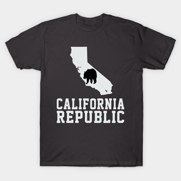 california republic with bear california map T-Shirt by soufyane